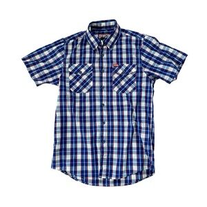 DIXXON Victory Shirt Bamboo Red White Blue Plaid‎ Button Down